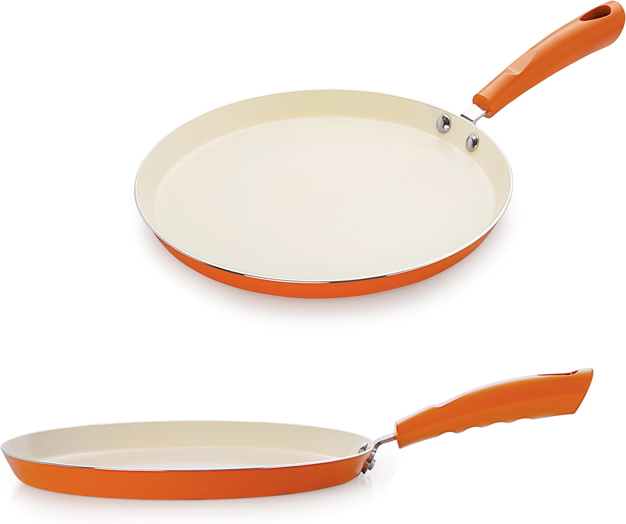 Nirlon Non-Stick Ceramic Tawa Set, 2-Pieces, Orange (CC_FT260_FT280)