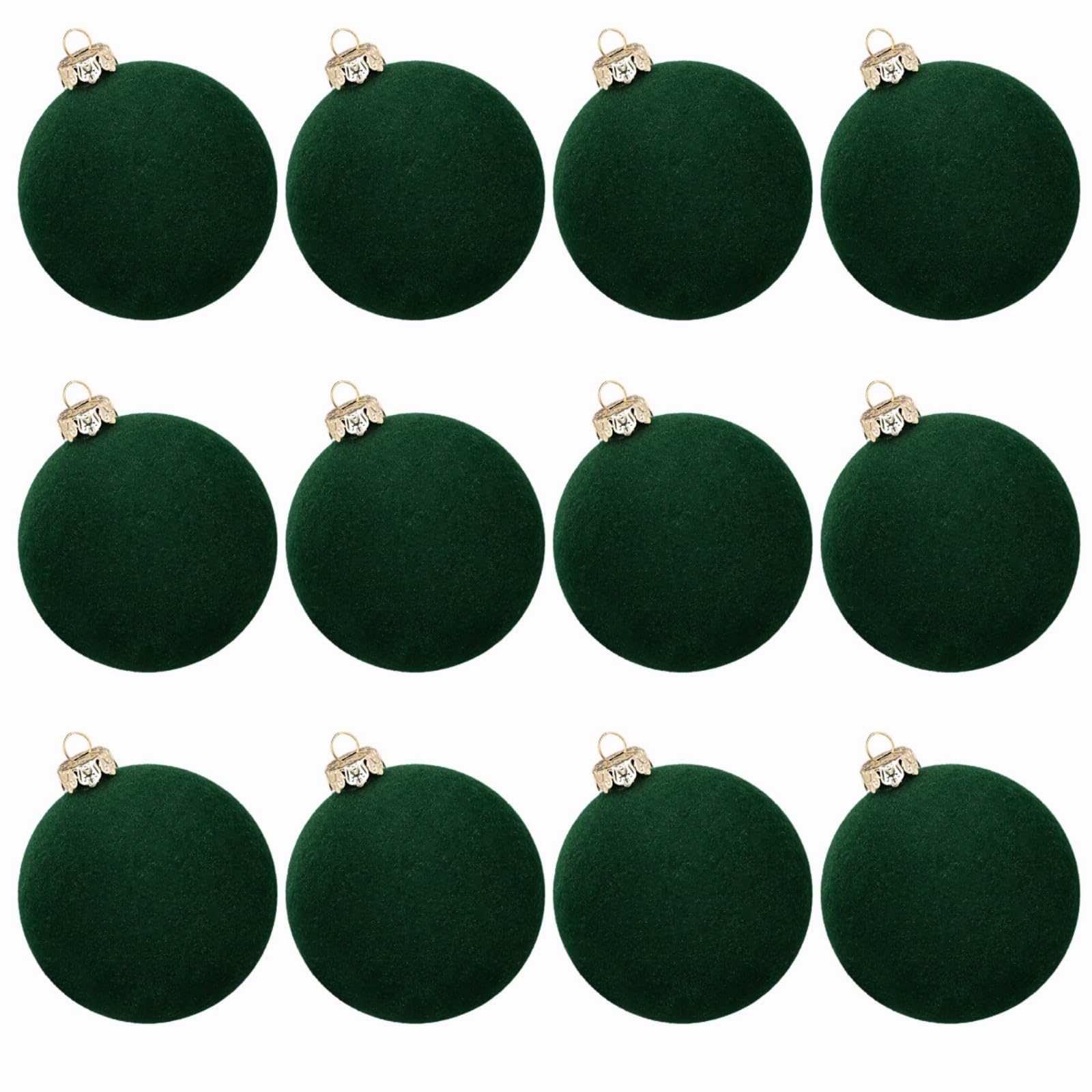 NVOQILIN Sturdy Flocking Christmas Hanging Charm 12pcs 6cm Stylish Shatterproof Baubles for Home and Holiday Decoration Christmas Decoration Set