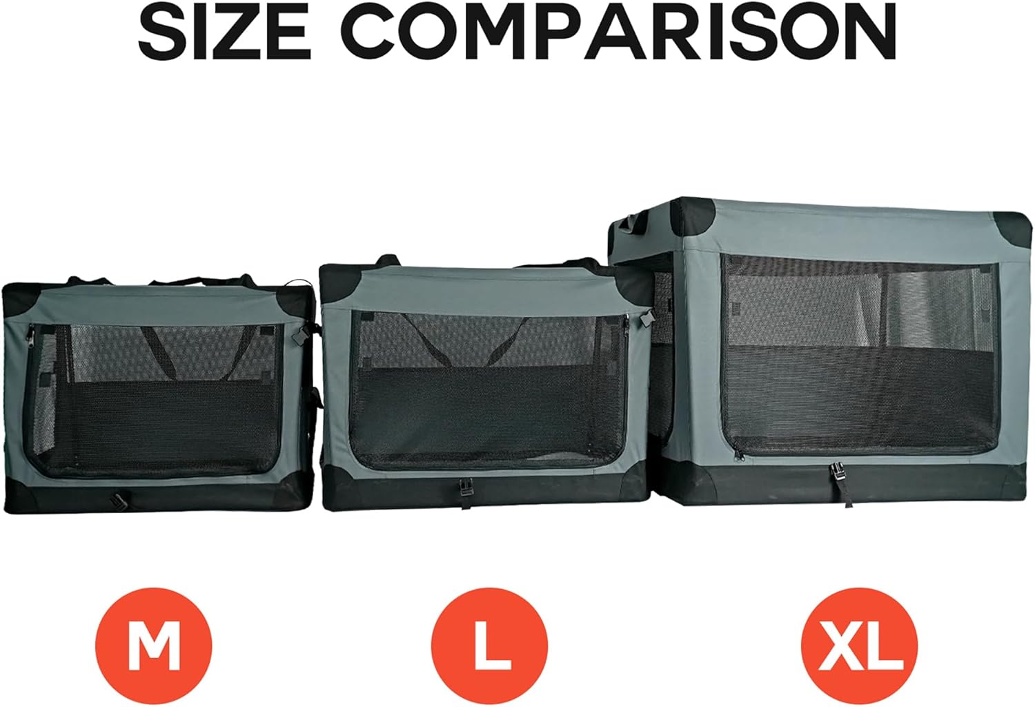 Ashfield & Harkness: Collapsible Soft Dog Crate - 42" - Gray, Sherpa Lined Mat, Durable Mesh Windows, Portable Foldable Pet Kennel, Indoor & Outdoor