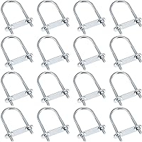 Vista 17 de Therwen 16 juegos de pernos redondos en U de acero chapado en zinc, abrazadera en U con arandela de placa de tuerca (M6 x 0.866 in x 2.756 in)