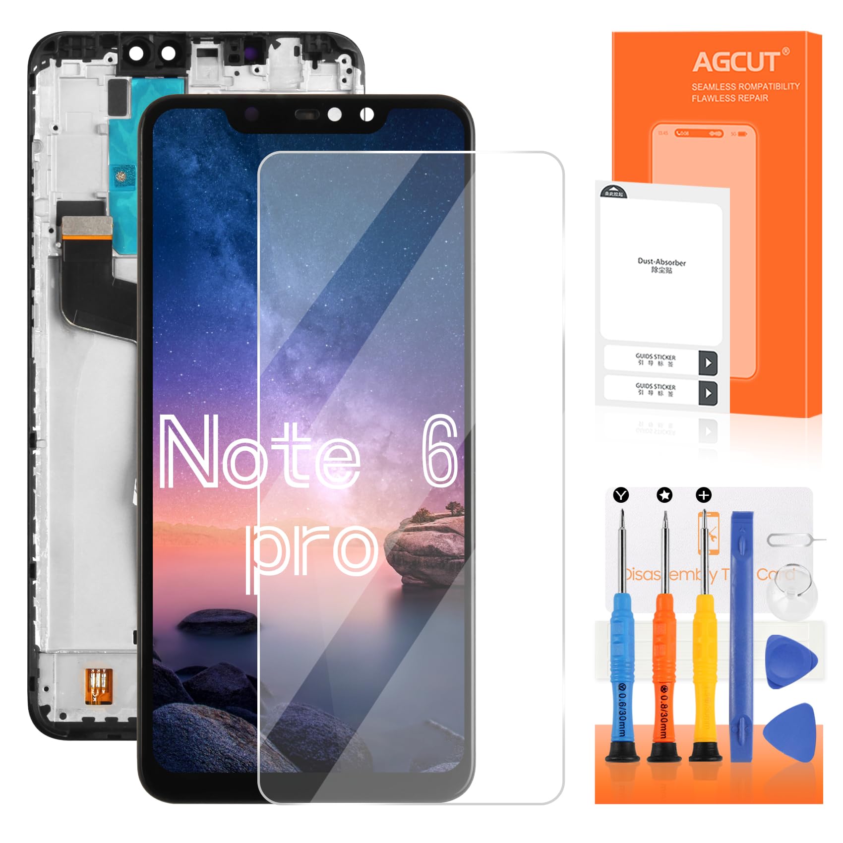 Écran LCD + Vitre Tactile Pour Xiaomi Redmi Note 6 / Note 6 Pro - Noir, Neuf