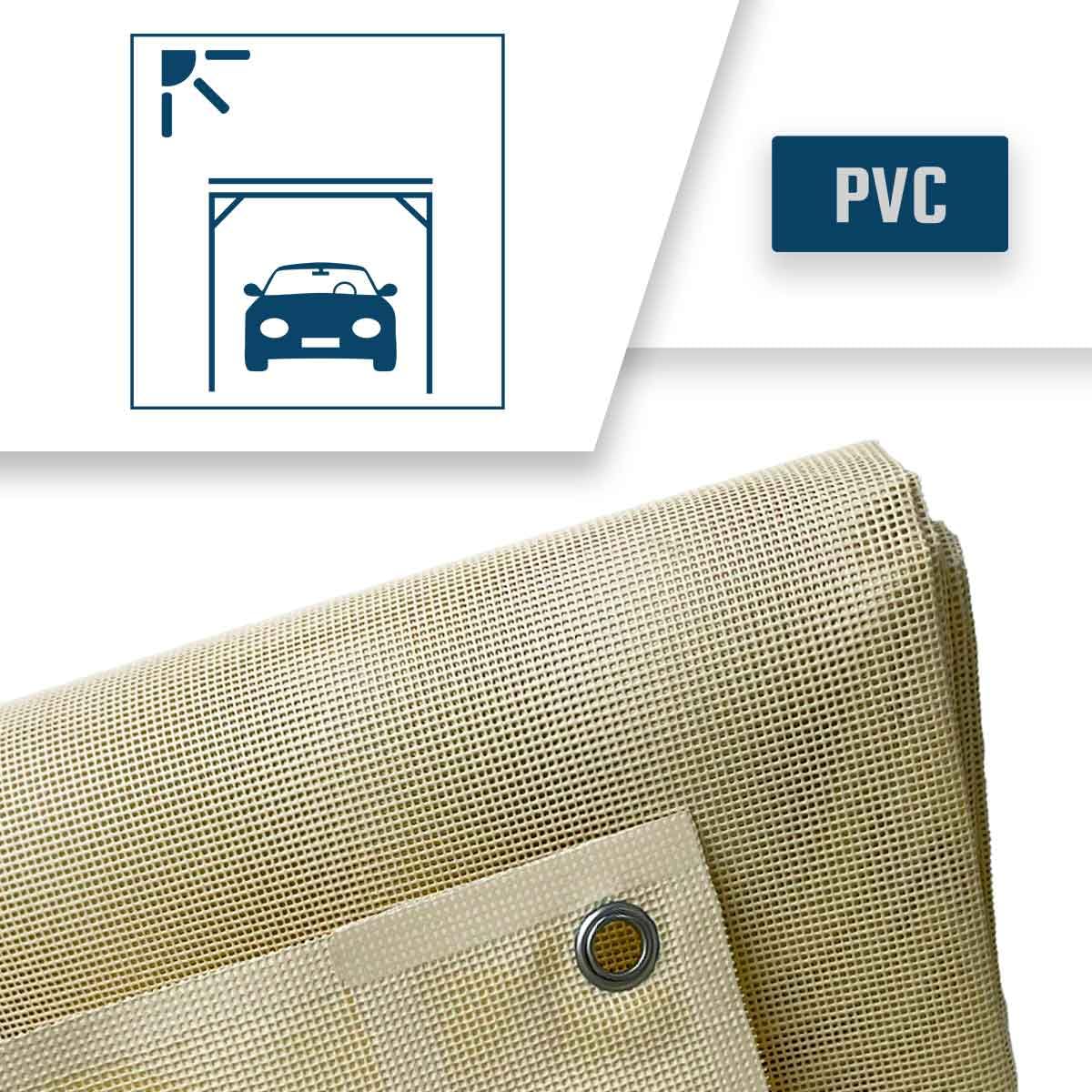 Tecplast Bâche Carport Micro-Perforée 4x4 m Ivoire - Garantie 5 Ans - MP460CP - Perméable - Ombrage léger - Made in France