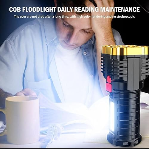 Miniatura 5 de ZZKHGo Five Explosion LED Flashlight - 5000 Lumens Super Bright Flashlights, Zoomable Powerful Flashlights High Lumens Rechargeable Handheld Small