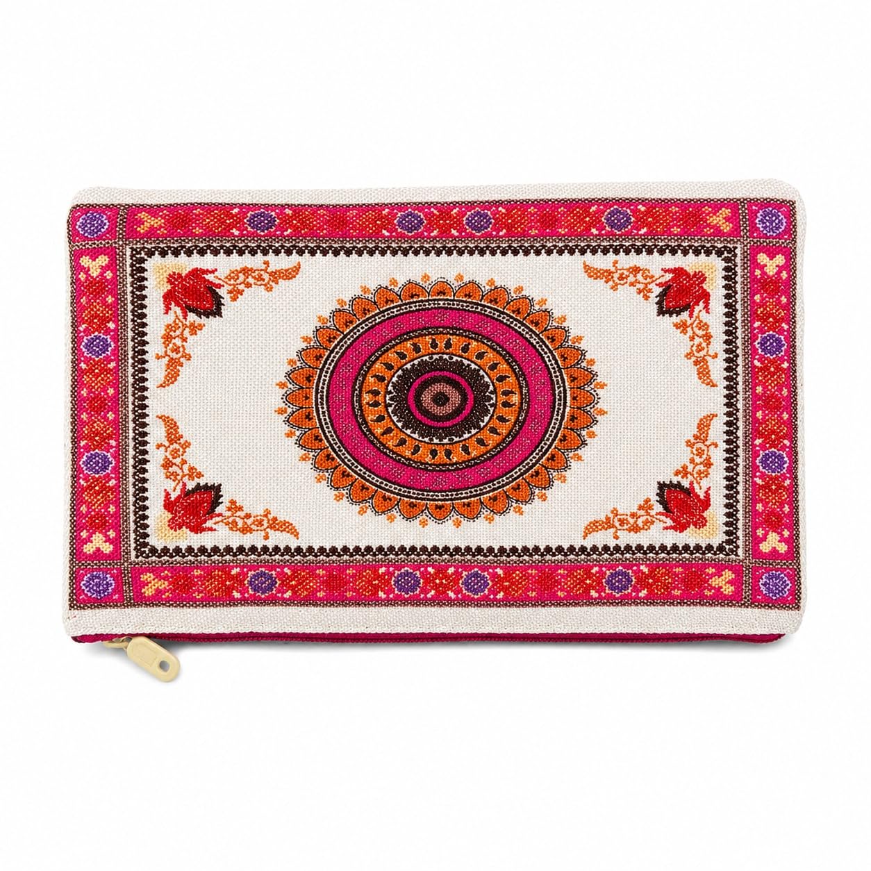 Women's Mandala Print Zip Wallet | Handmade Ethnic Canvas Purse | Stylish Ladies Clutch Wallet-image-35