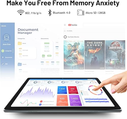 Miniatura 4 de Tableta de 101 pulgadas Quad-Core 32GB Android 10 IPS HD Display 6000mAh Tablets Gris, Plateado