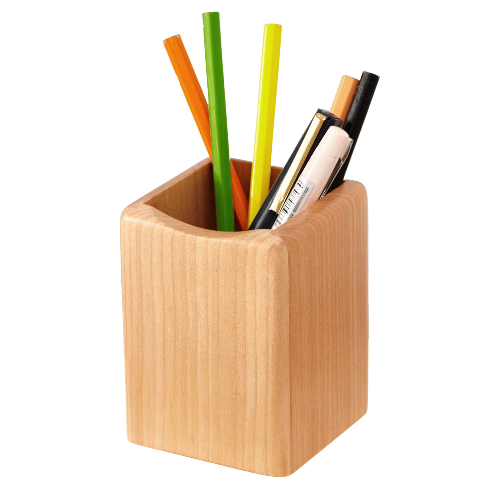 Pot à crayon en bois massif YESWOOD pour éliminer le désordre de bureau