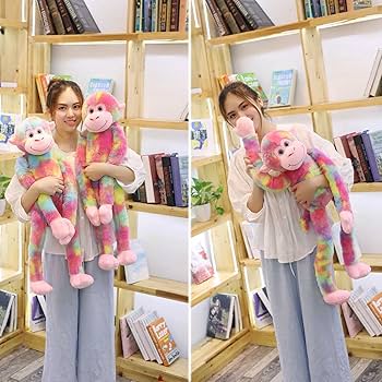 Amazon.co.jp: 【NOBONU】モンキーぬいぐるみレインボー80cm猿抱き枕
