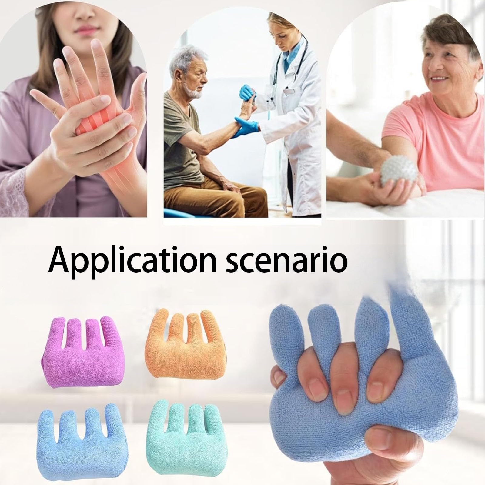 2 almohadillas de agarre de contractura de mano, separador de dedos profesional, almohadilla de separación de dedos, almohadilla de separación de dedos para pacientes, agarre de palmas, cojín duradero