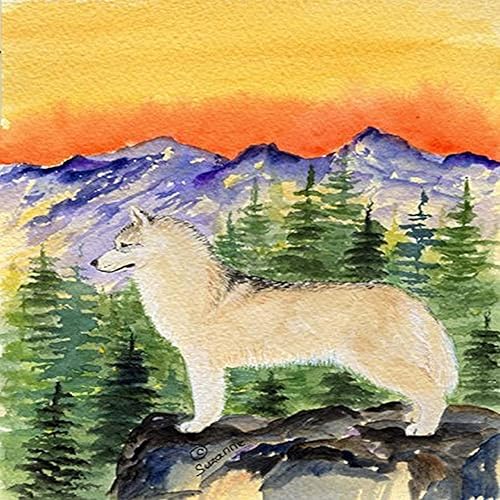 Caroline's Treasures SS8285GF Bandera de jardín de Husky siberiano para buzón, bandera decorativa para patio exterior, obras de arte de patio,