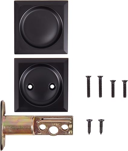 Miniatura 4 de Stone Harbor Hardware Cerradura de puerta de bolsillo cuadrada contemporánea, función de paso, 2-38" Backset, Vintage Bronze