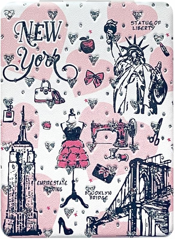Espelho de mão compacto retangular DESIGN U.S.A. SOUVENIR New York JMR-270801O