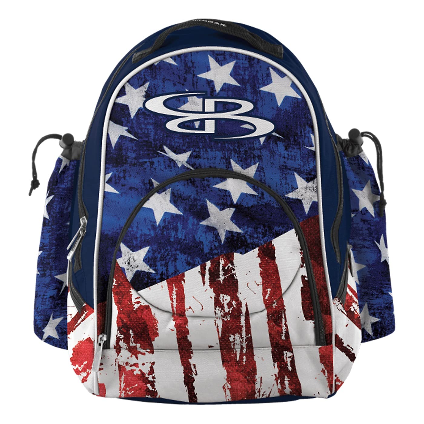 BoombahTyro Baseball/Softball Bat Backpack - 20" x 15" x 10" - USA Stars & Stripes Navy/Red/White