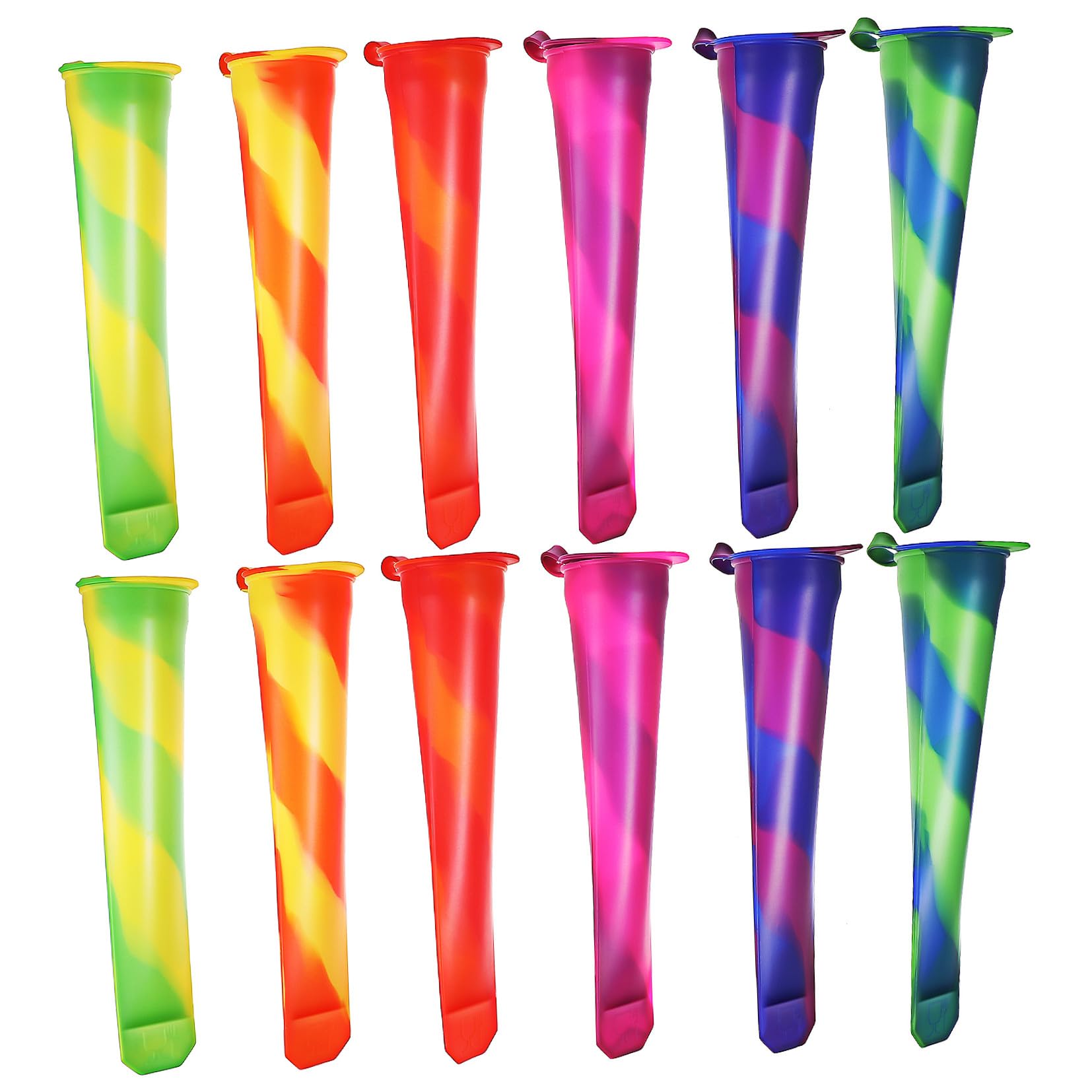 GLEAVI 12pièces Lot de Moules à Glace Silicone Réutilisables pour Yaourts Glacés et Desserts Maison Faciles à Utiliser et Laver