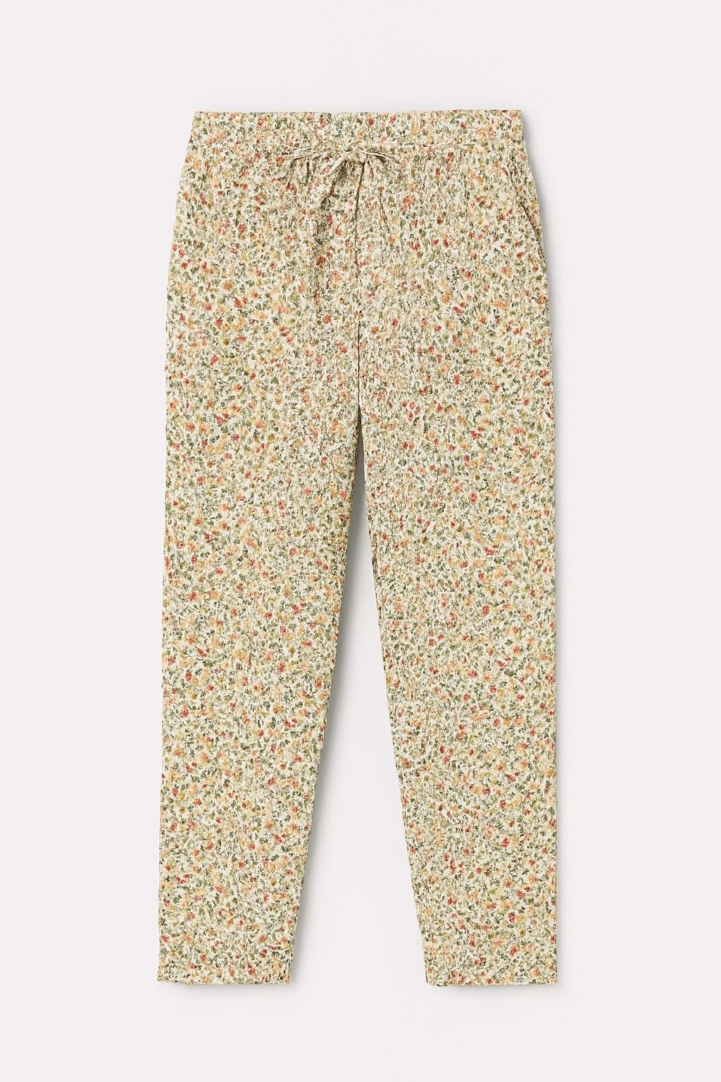 Mayoral 6573 Mädchenhose mit Blumenmuster, reguläre Passform, elastischer Bund mit Schleife, leichte Baumwolle, Sommerdruck, bunte Blumen