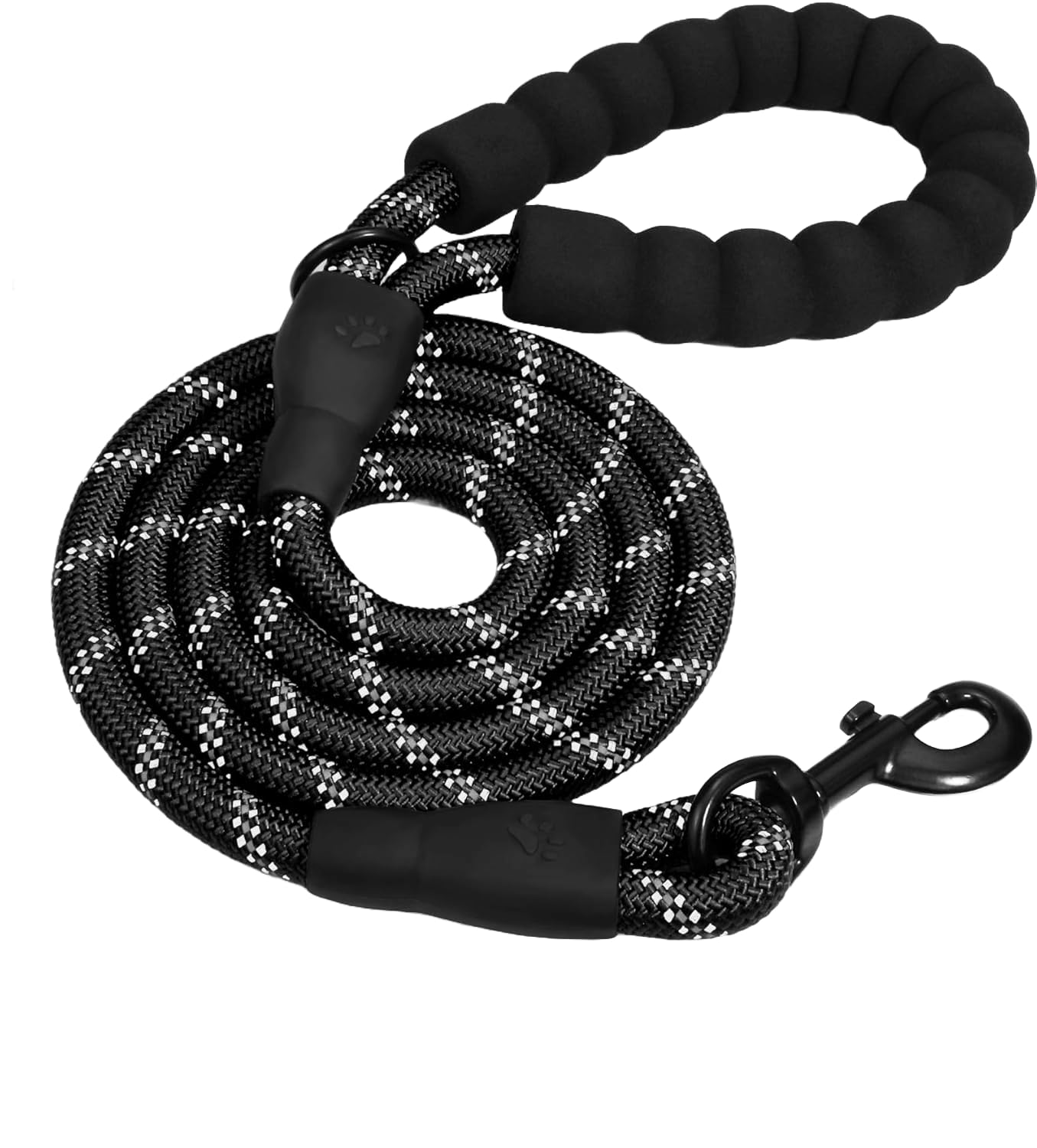 Guinzaglio per cani resistente, 1,5 m, con manico imbottito e corda riflettente, per tutti i cani, resistente, con chiusura in metallo resistente, per passeggiate notturne, corsa, escursionismo