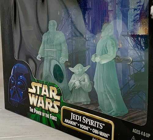 Vista 3 de Star Wars El poder de la fuerza Escenas de cine Espíritus Jedi (Anakin, Yoda, Obi-Wan) Figura de acción Multi-Pack