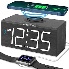 Dream Sky Wooden Alarm Clock with Wireless Charging product image