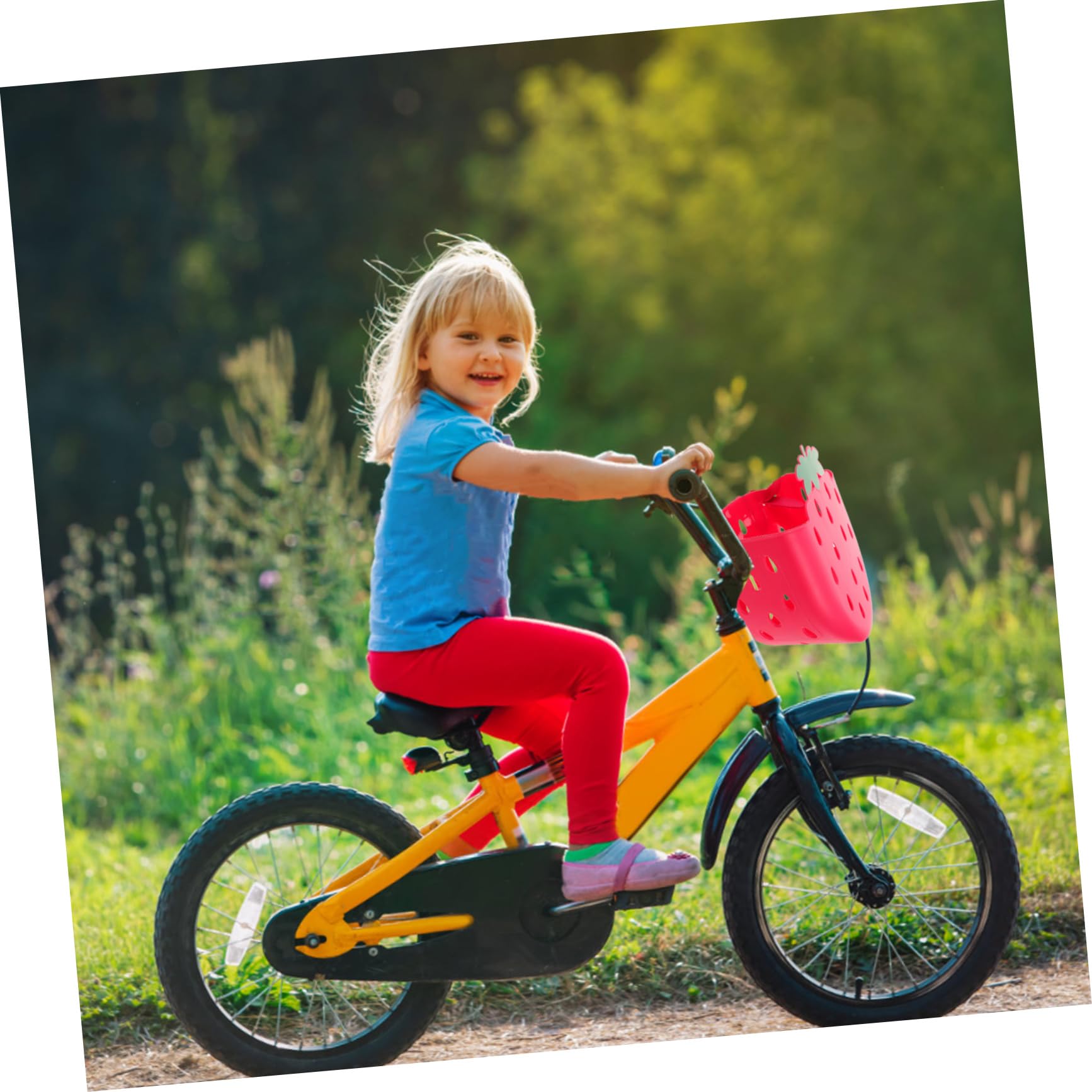 Outanaya Cestino Piccolo da Manubrio per Bici E Monopattino Cestino Carino per Bambini E Ragazzi Accessorio per Bicicletta per Bambini
