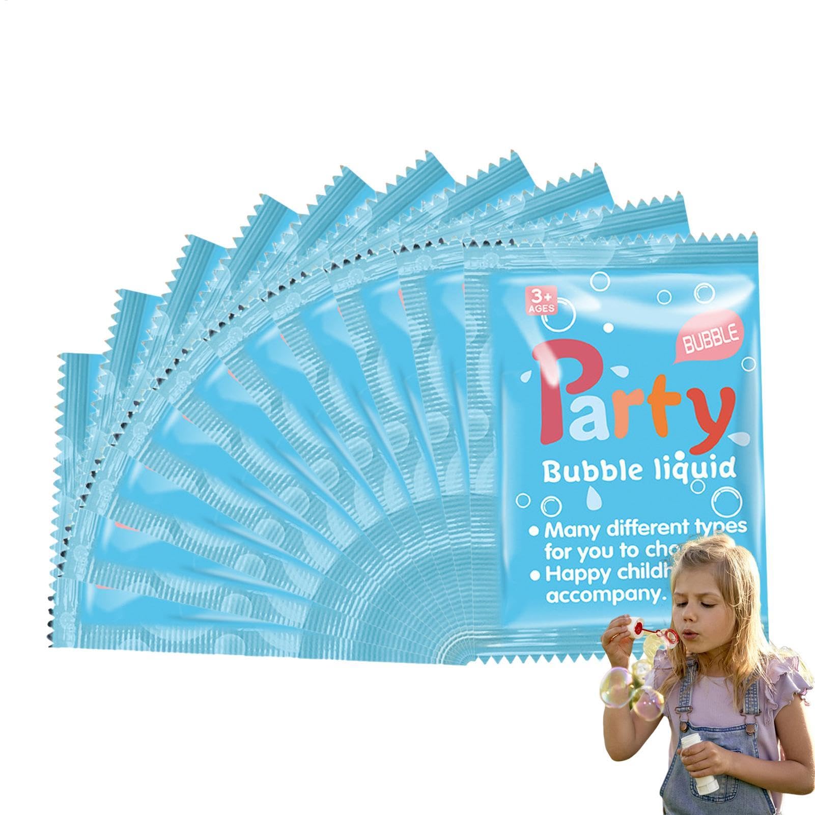 Bubble Solution Concentrate Packets | 10 Pack of 10ml Bubble Machine Refill Liquid - Convenient Kids Toys, Safe Favor, Portable Water Soapbar Liquid for Boys and Girls
