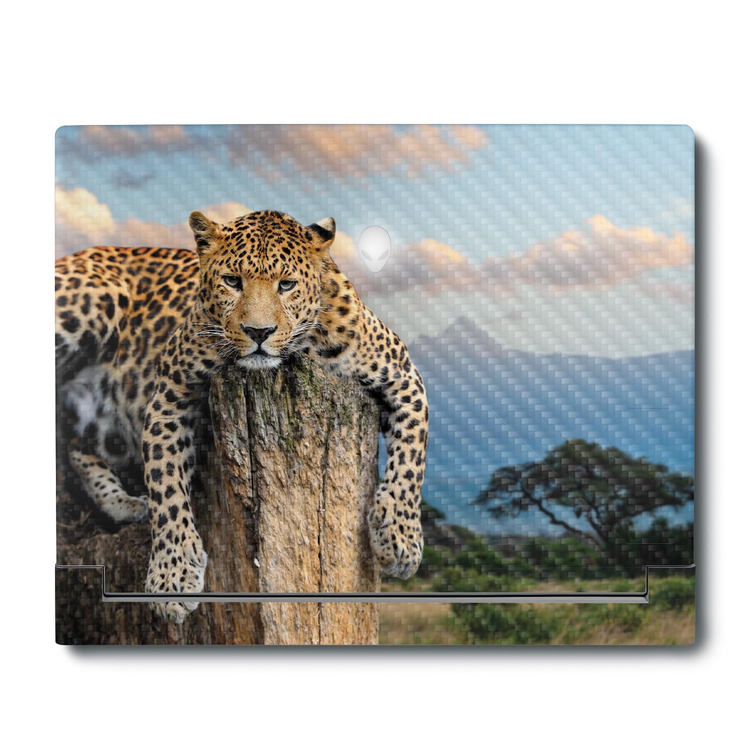 MightySkins Carbon Fiber Skin Compatible With Alienware X16 R1 (2023) Full Wrap Kit - Chill Leopard | Protective, Durable Textured Carbon Fiber Finish | Easy To Apply &amp; Change Styles | Made in the USA