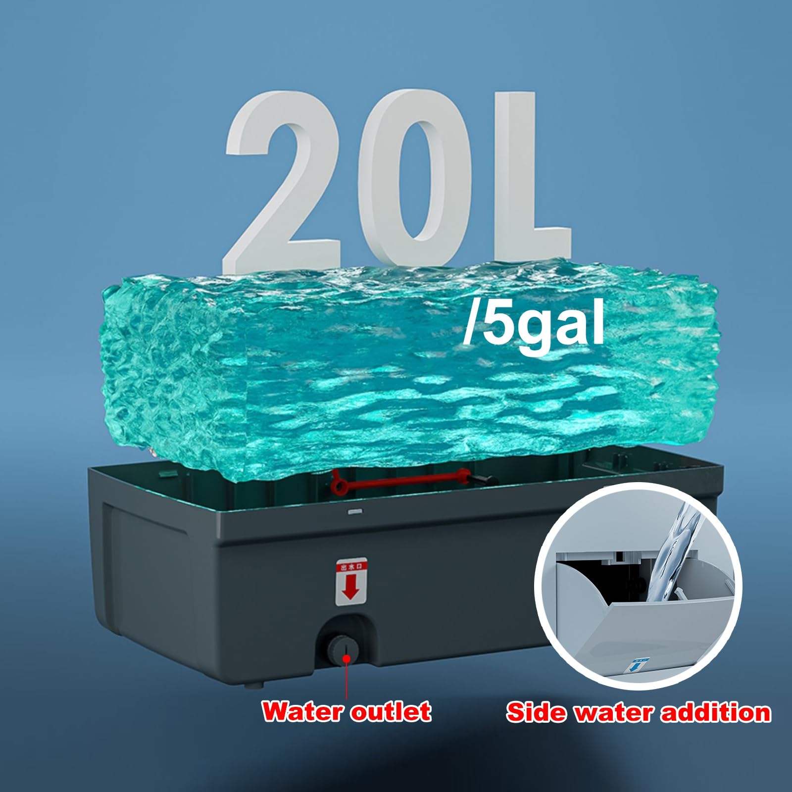 Enfriador de aire evaporativo con ruedas universales, tanque de 20 L, ventilador de refrigeración comercial para almacén, fábrica y restaurante
