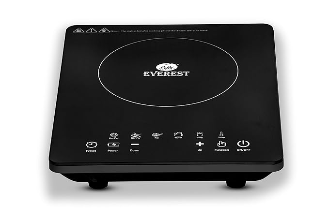 Everest Elegant 2000W Attractive Design Sensor Touch Control Function Induction Cook Top, Black