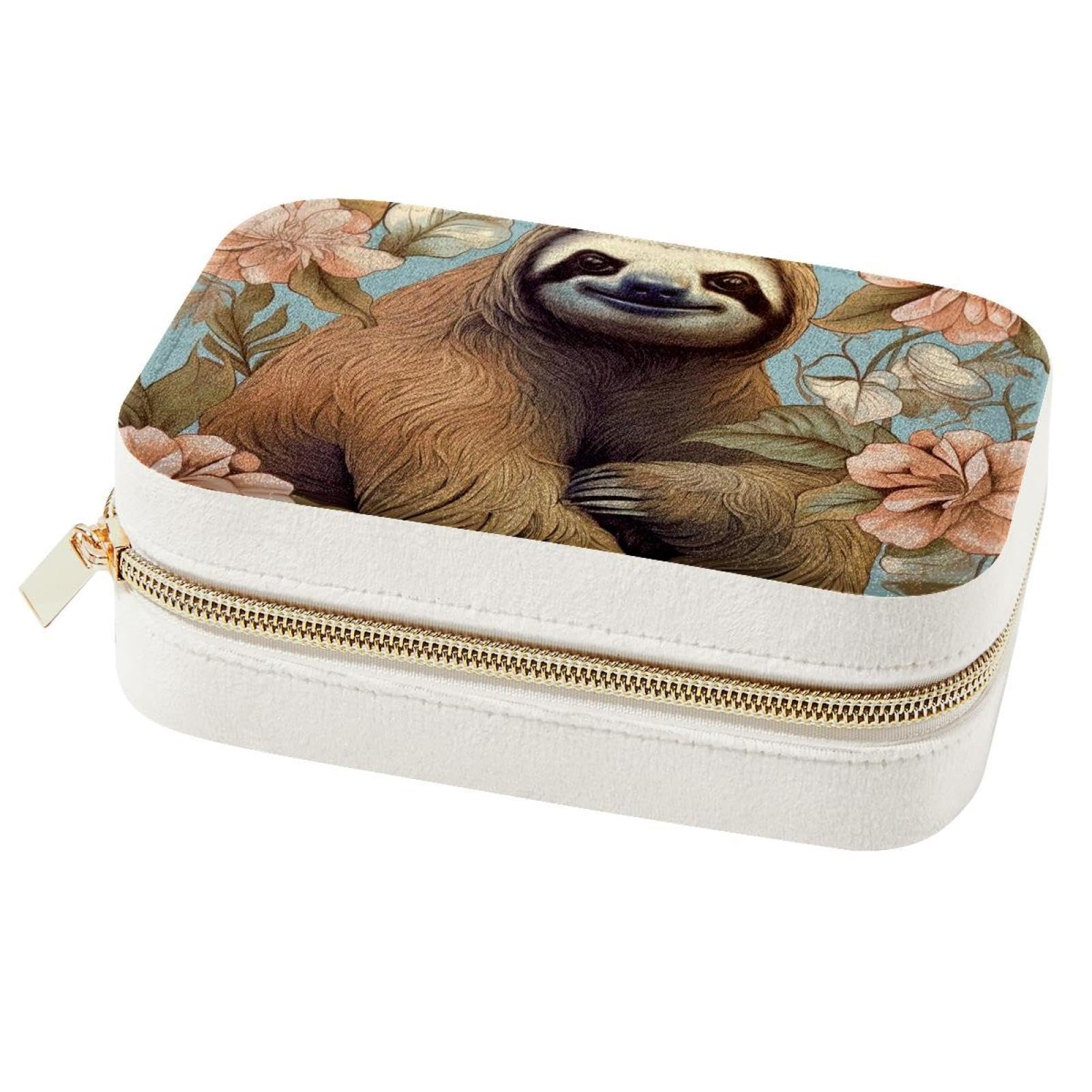 Cadeau de demoiselle d'honneur boîte à bijoux portable Happy Sloth I fille