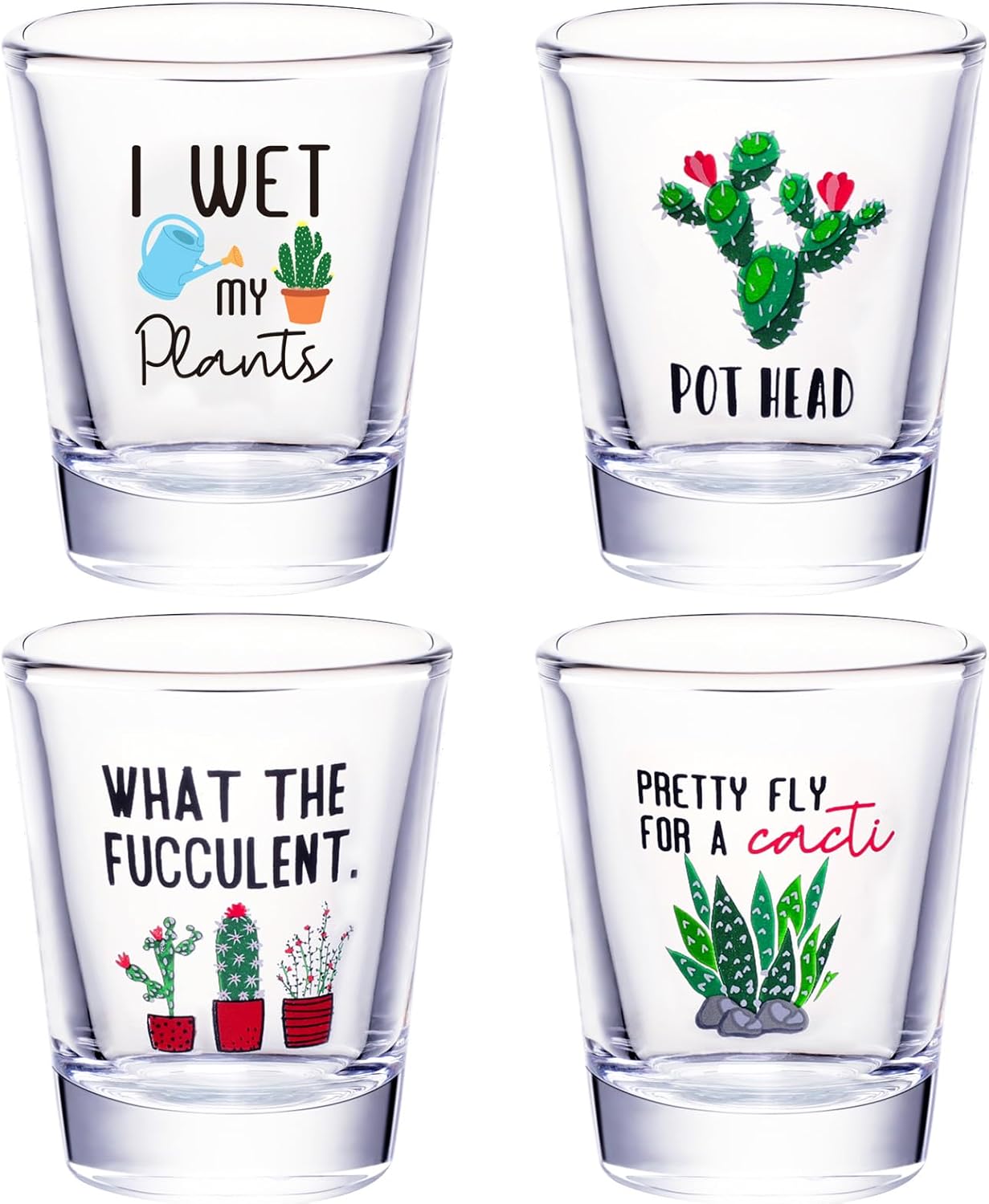 4 Pieces Plant Succulent Cactus Shot Glasses Plant Lover