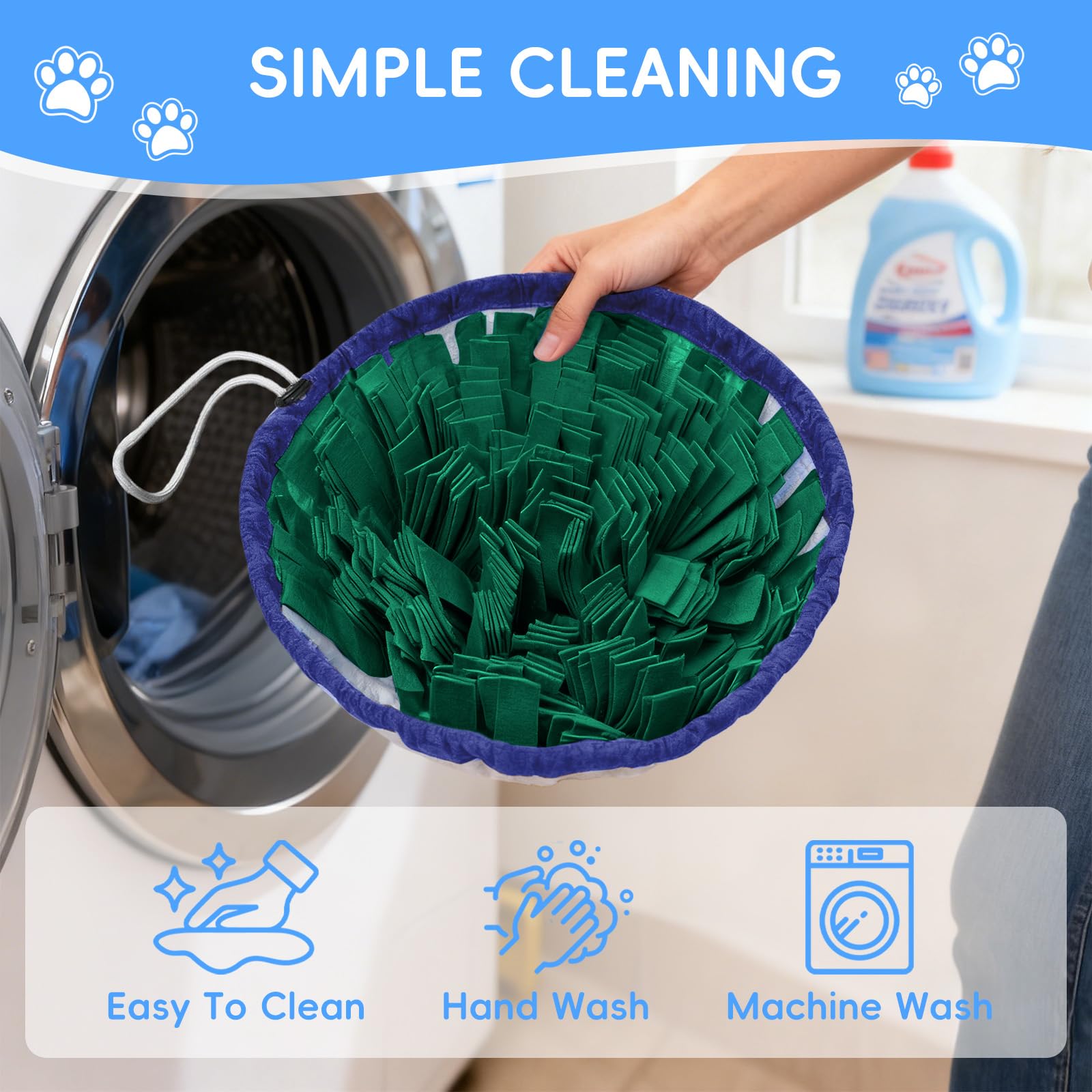 Tappeto Olfattivo Cane, 48 cm Foraggiamento Tappeto per Cani, Giochi per Cani, Lavabile Antiscivolo Tappetino Puzzle per l'allenamento Olfattivo Lo Slow Food e Il Sollievo dallo Stress