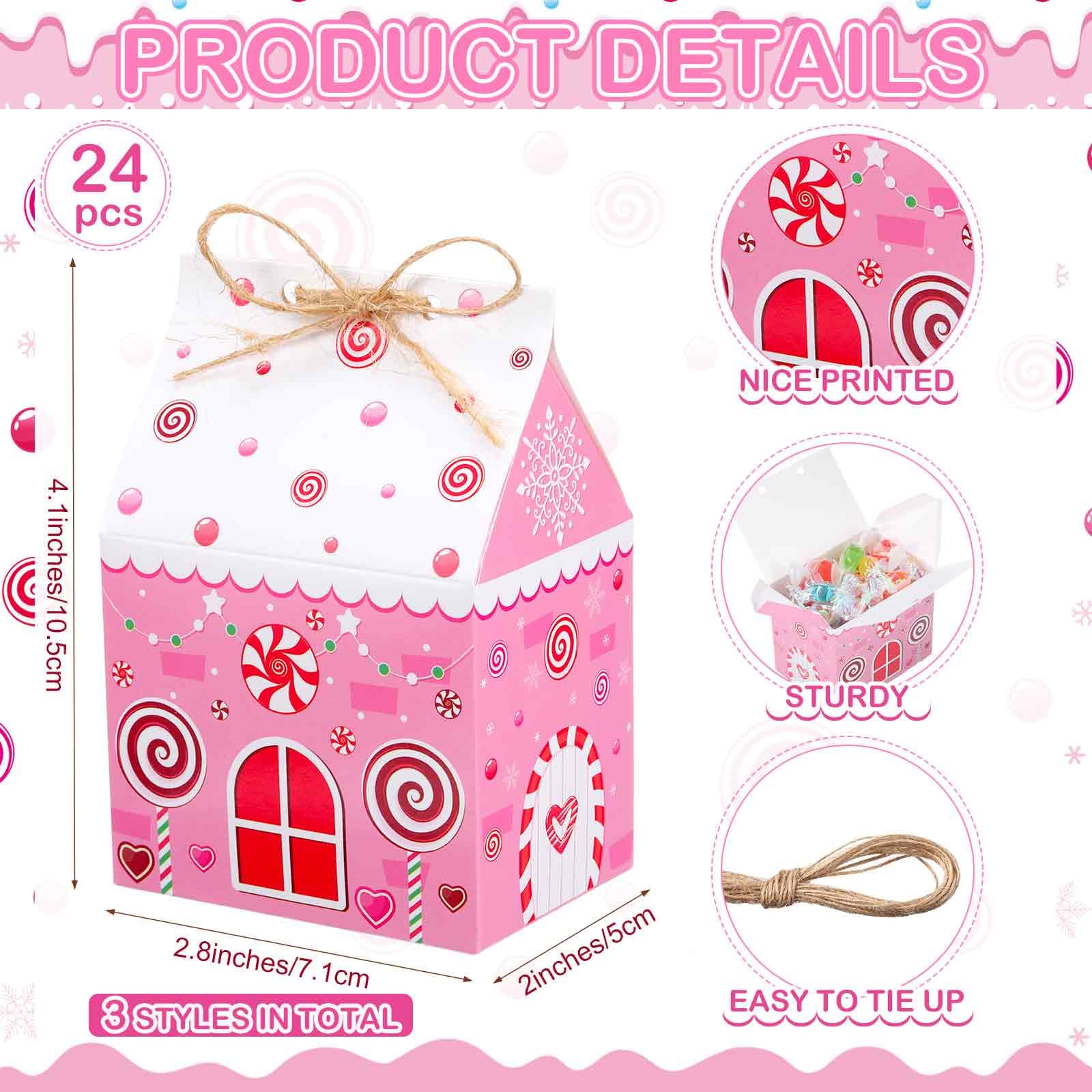 Amazon.com: Pasimy 24 Pcs Pink Christmas Mini Gingerbread House