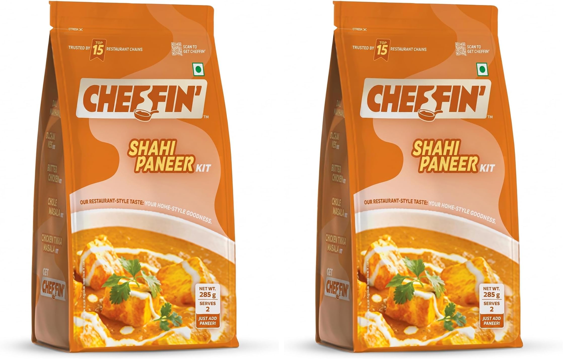 Cheffin' Shahi Paneer Masala 285g | Ready to Cook in 10 mins | Serves 2-3 | Just add Fresh Paneer | All Natural, No Preservatives | 3-Pouch Cooking Kit for Restaurant Style Taste at Home (Pack of 2)-image-16