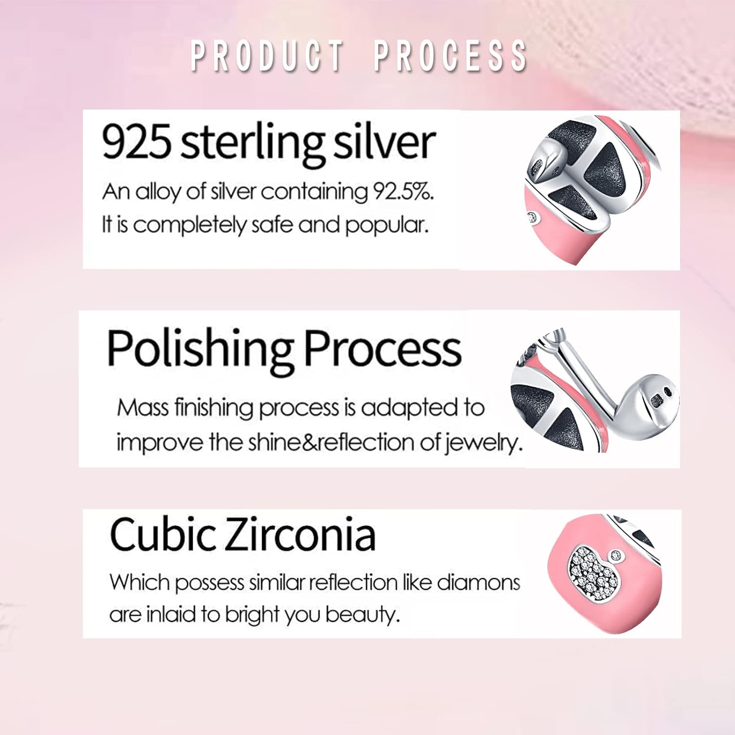 LNQOBU Happy Life Pendant Charm Bead Fits for Charm Bracelets - 925 Sterling Silver Dangle Pendant Bead for Woman(With one Spacer Beads Charms) - Image 5