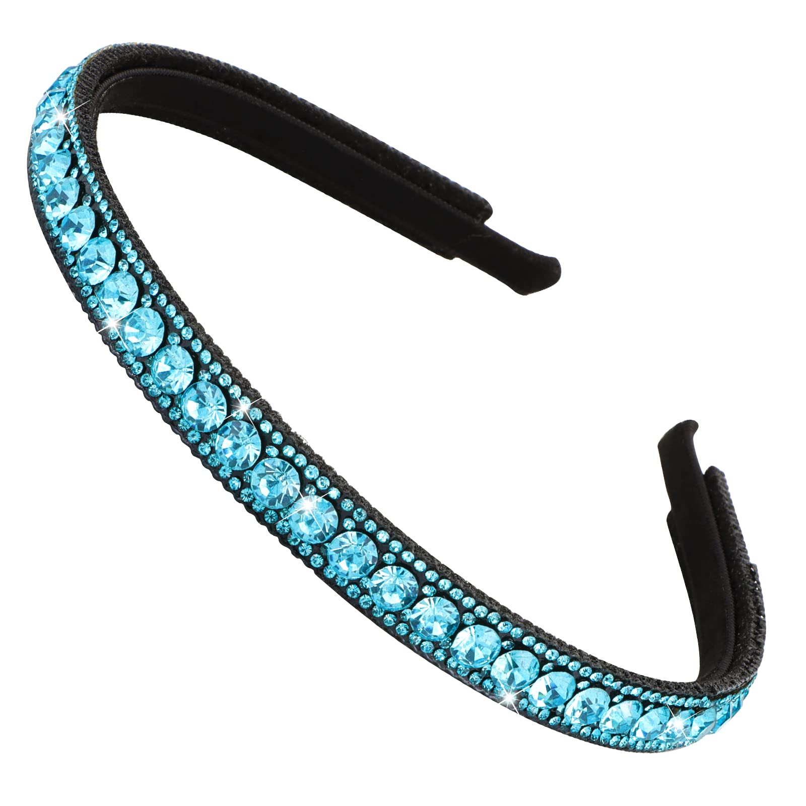Wecoe Rhinestone Headband Women Girls Navy Blue Headband Fashion Headband Nonslip Bling Sparkly Crystal Diamond Headband Thin Headband Holiday Formal - View #10