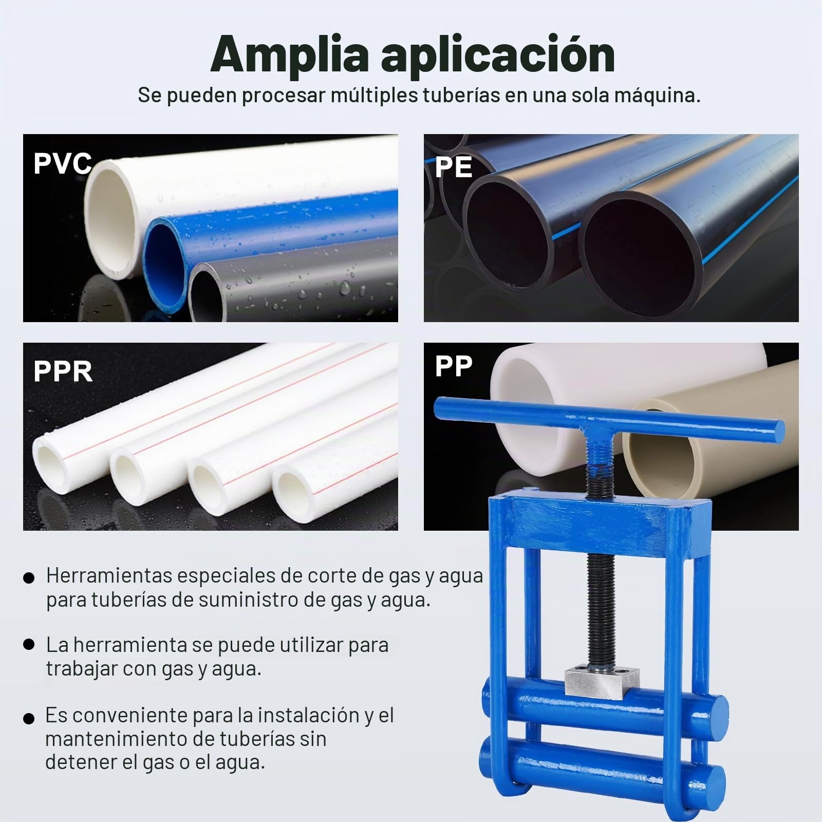 YUCHENGTECH Estrangulador de Tuberias Hasta 20-63 mm Herramienta para Apretar y Cerrar Tuberías Herramienta para Reparacion de Tuberias Plasticas Cortar el Flujo de una Tuberia
