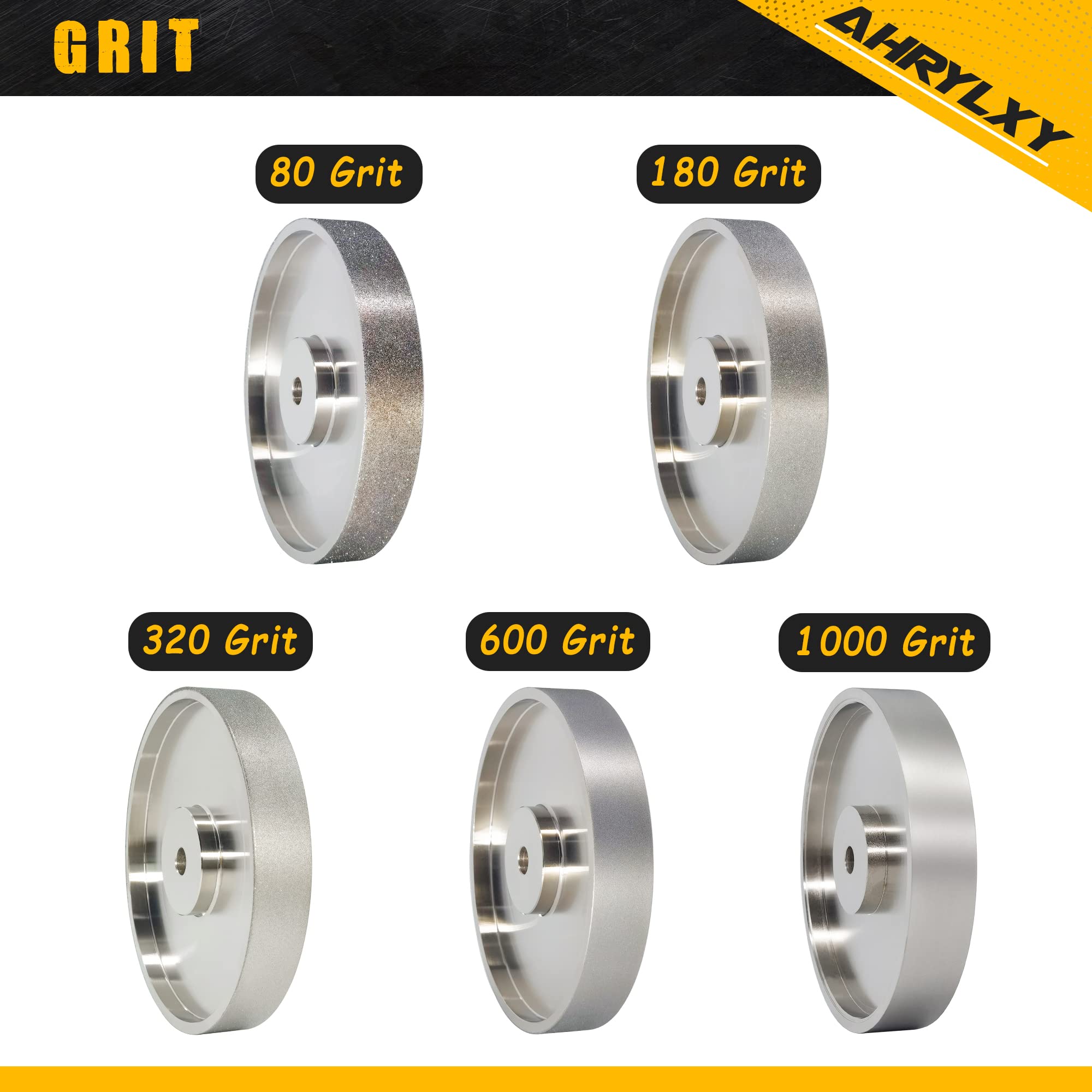 Mola CBN da 6 pollici, larghezza 1 "x 1/2" pergolato, grana 320, per affilare utensili in acciaio ad alta velocità, mola diamantata