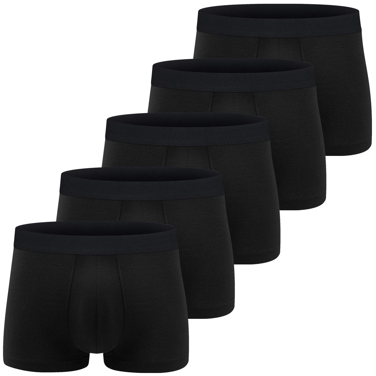 Mens Boxer Briefs Underwear Comfortable Cotton Breathable Tagless Short Leg Boxers Brief for Men Boys 5 Pack M