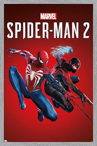Miniatura 10 de Trends International Marvel's Spider-Man 2 - Póster de pared de arte clave, 22.37 x 34.00 pulgadas, versión enmarcada dorada