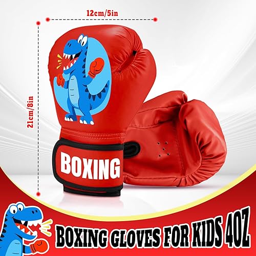 Miniatura 2 de Guantes de boxeo para niños y niñas, guantes de entrenamiento de boxeo juvenil para niños de 3 a 9 años, guantes de entrenamiento de 4 onzas para