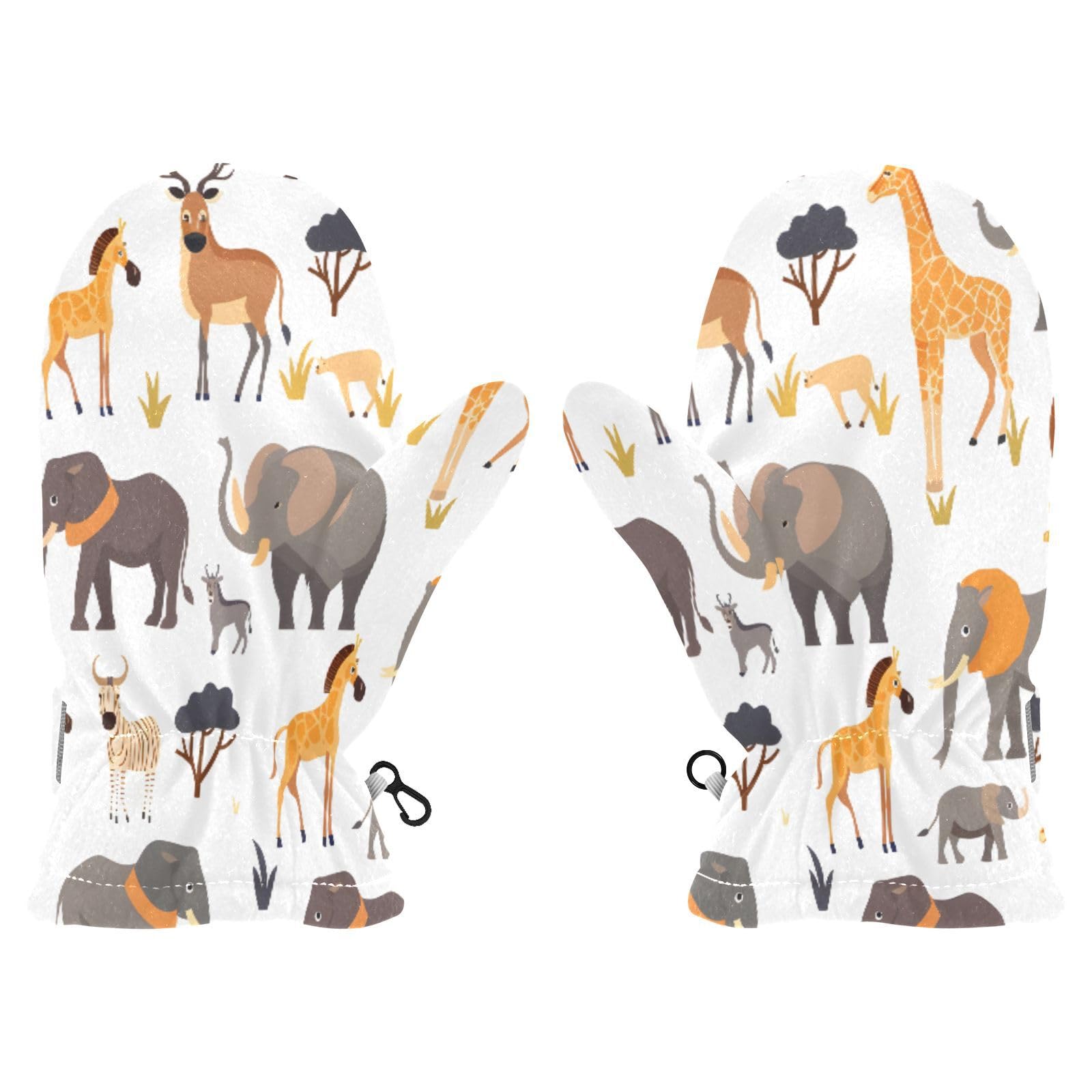 Kid's Winter Gloves Children Warm Gloves Lion Yellow Scarf Elephant for Boys Girl Age 2-4 Years