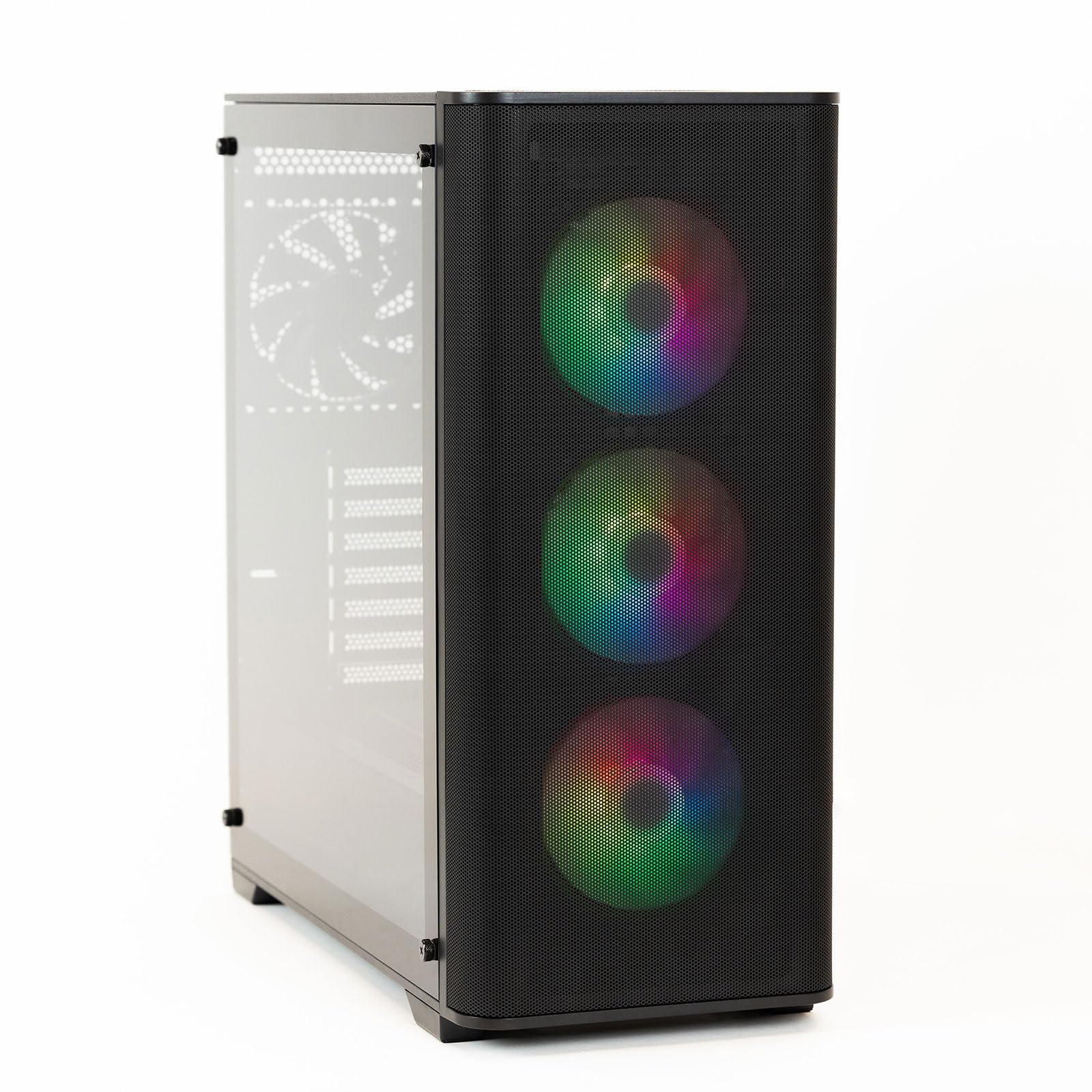 Fox Spirit FG1 - Boîtier PC Moyen Tour 3 Ventilateurs ARGB Inclus ATX/E-ATX