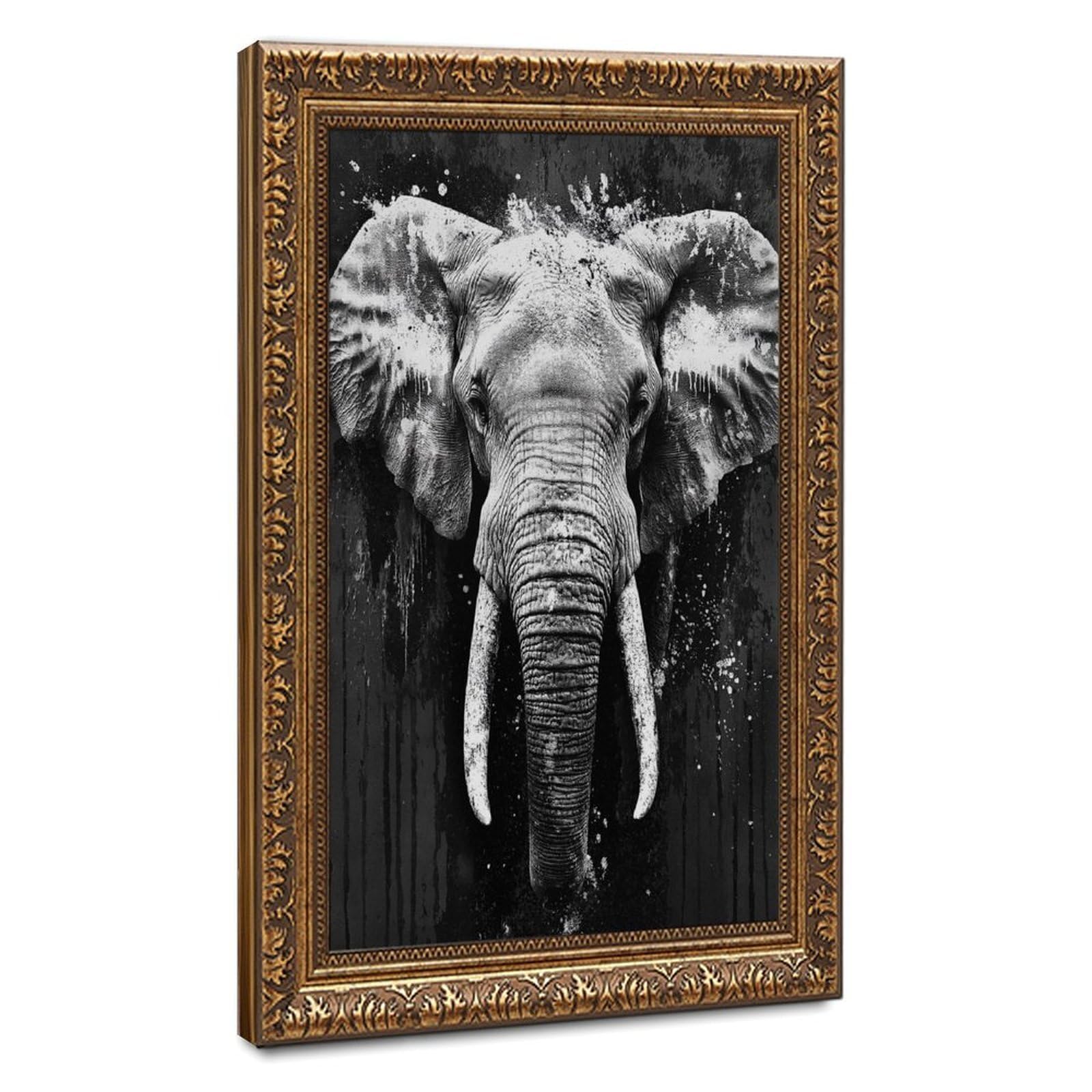 Bareronor Elephant Abstract Poster Canvas Poster Bedroom Decor Landscape Office Room Decor Gift 24" L X 36" W
