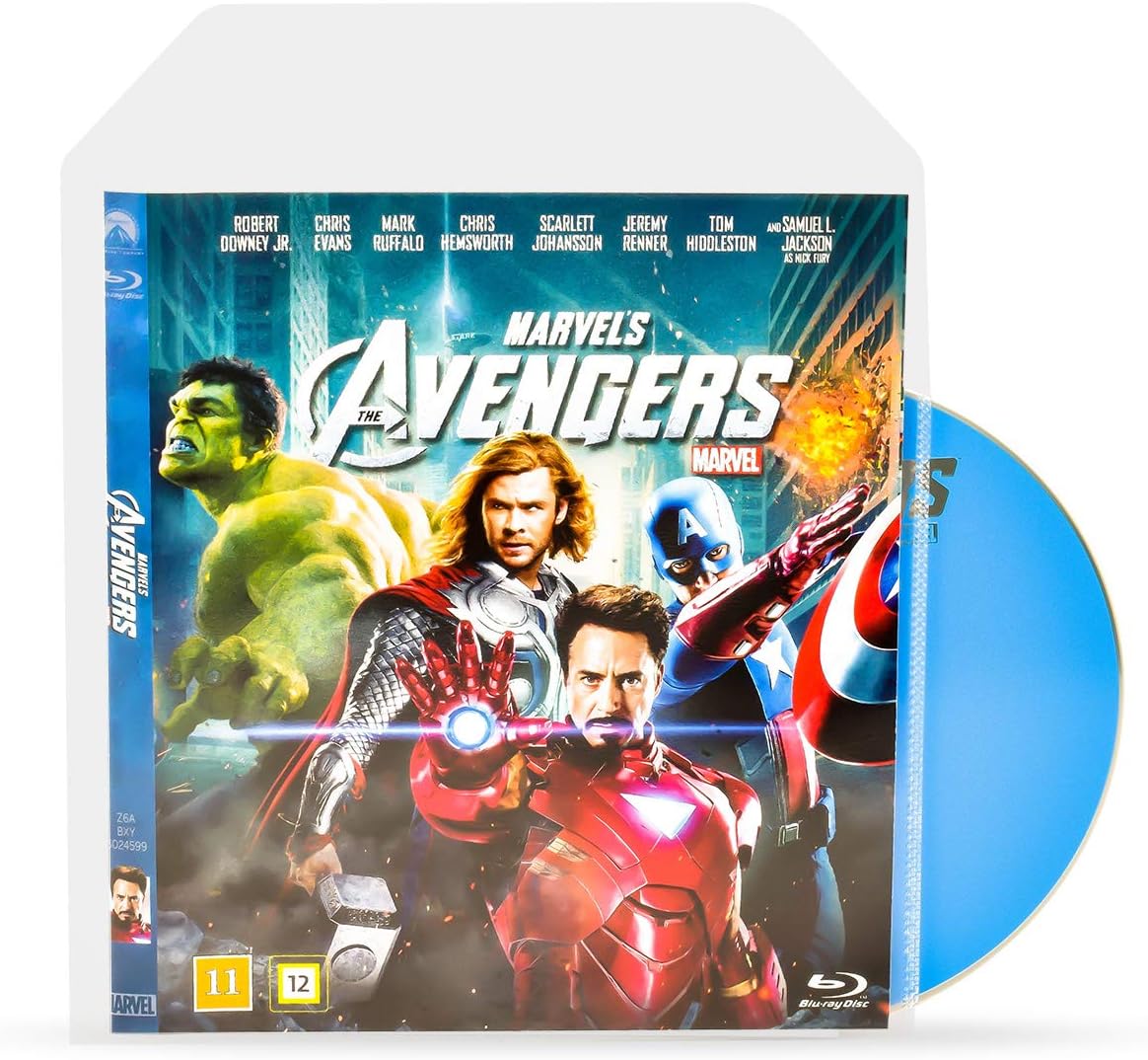 3L Blu Ray Sleeves - Protective Sleeves For BluRay Storage - Plastic Pocket With Closing Flap & Space for Cover - 50 Pcs - 10283