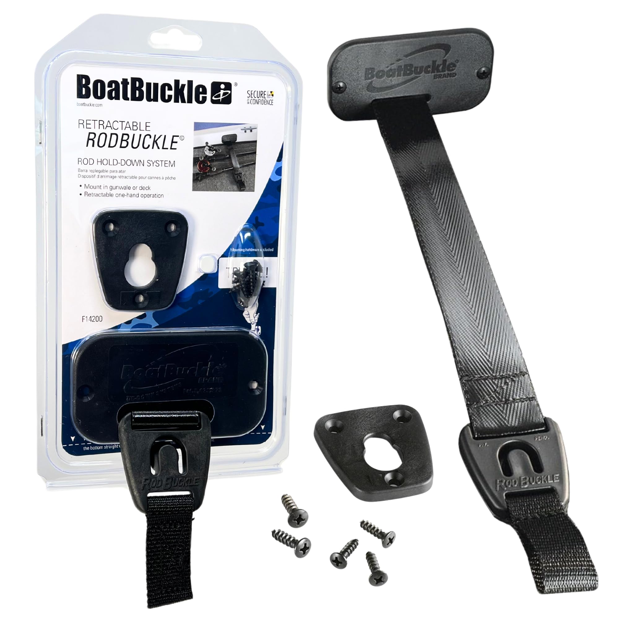 Boatbuckle Gunwale Deck Mount Retractable Rod Tie Down 24 Inch