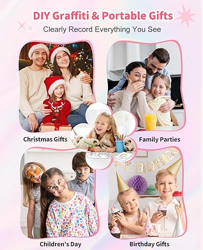 Miniatura 6 de Cámara de impresión instantánea para niños, cámara digital de doble lente de 48 MP para niñas y niños, regalos de cumpleaños de Navidad, cámaras