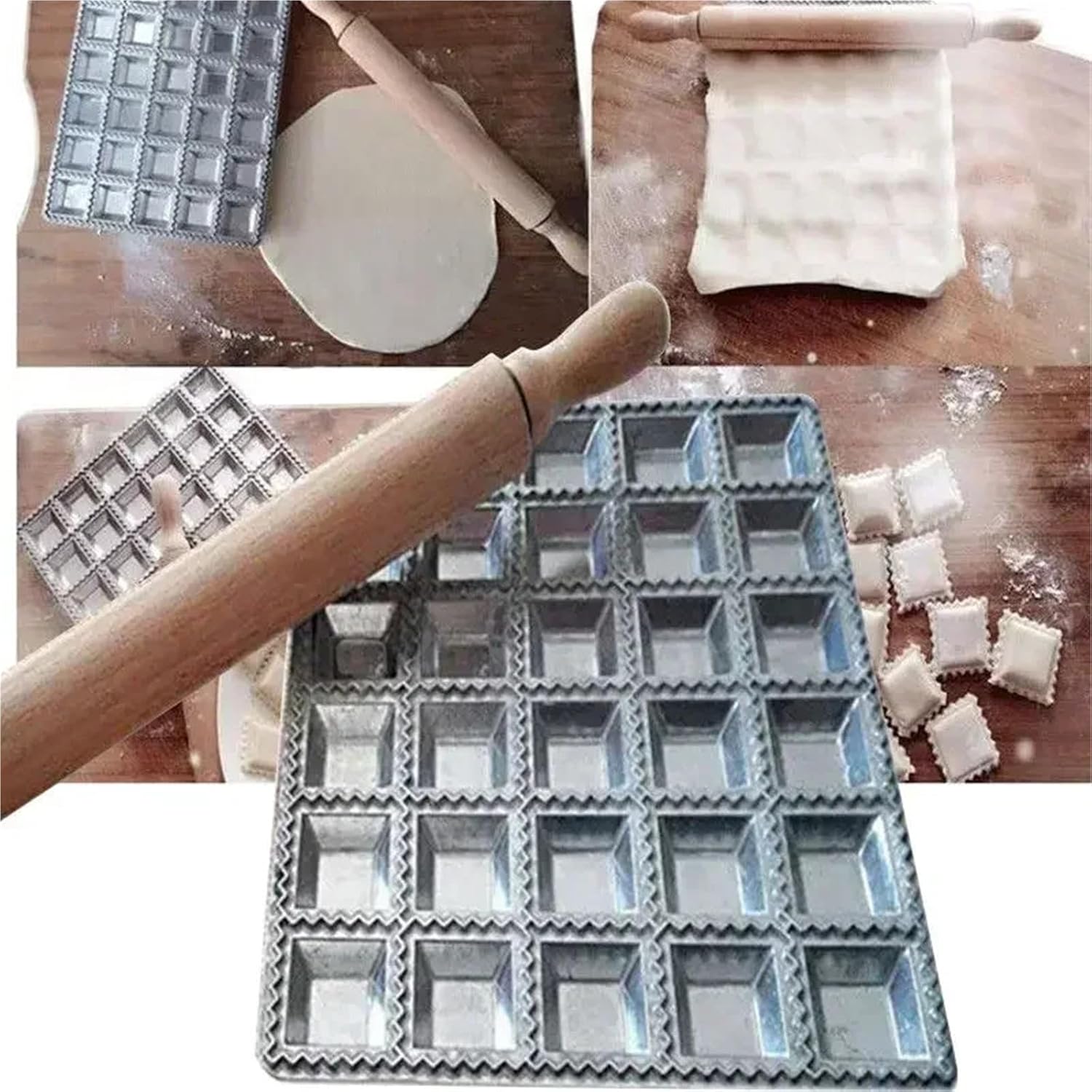 DIY Ravioli Maker Dumpling Dough Press Mold Aluminum Alloy Pastry Mould for Square Ravioli Kitchen Tool