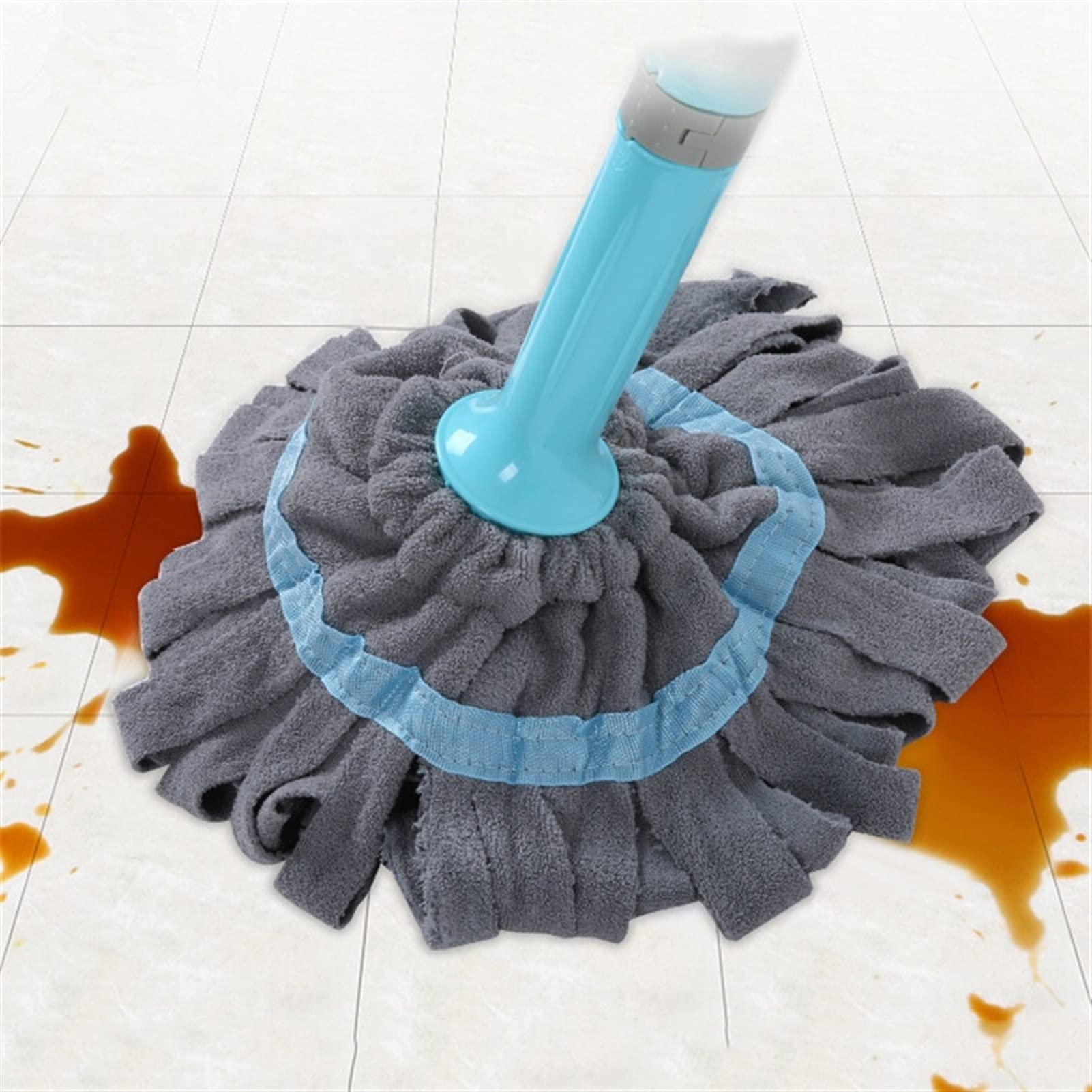 Fregona Mop microfibra mágica Fácil retorciendo trapeador giratorio con 51.9 pulgadas de mango largo Mops mojado for limpieza de piso, herramientas de limpieza de hogares comerciales Mopa Fregona