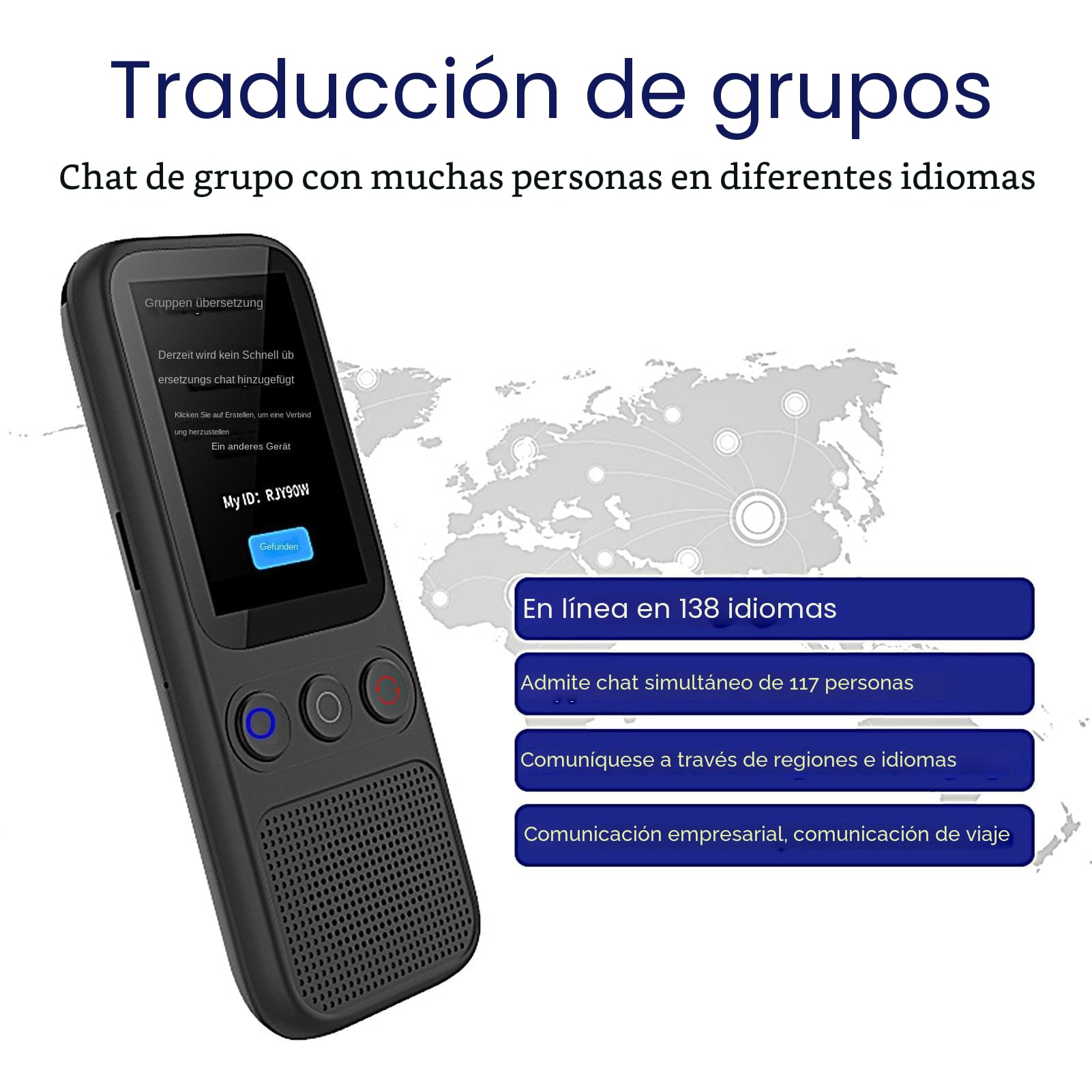 Traductor instantáneo sin wifi, dispositivo de traducción sin wifi requerido,Traductor portátil de idiomas extranjeros | 138 idiomas y acentos, traductor para empresas, no se requiere wifi | Traductor Portátil De Idiomas Extranjeros | 138 Idiomas Y, Tradu