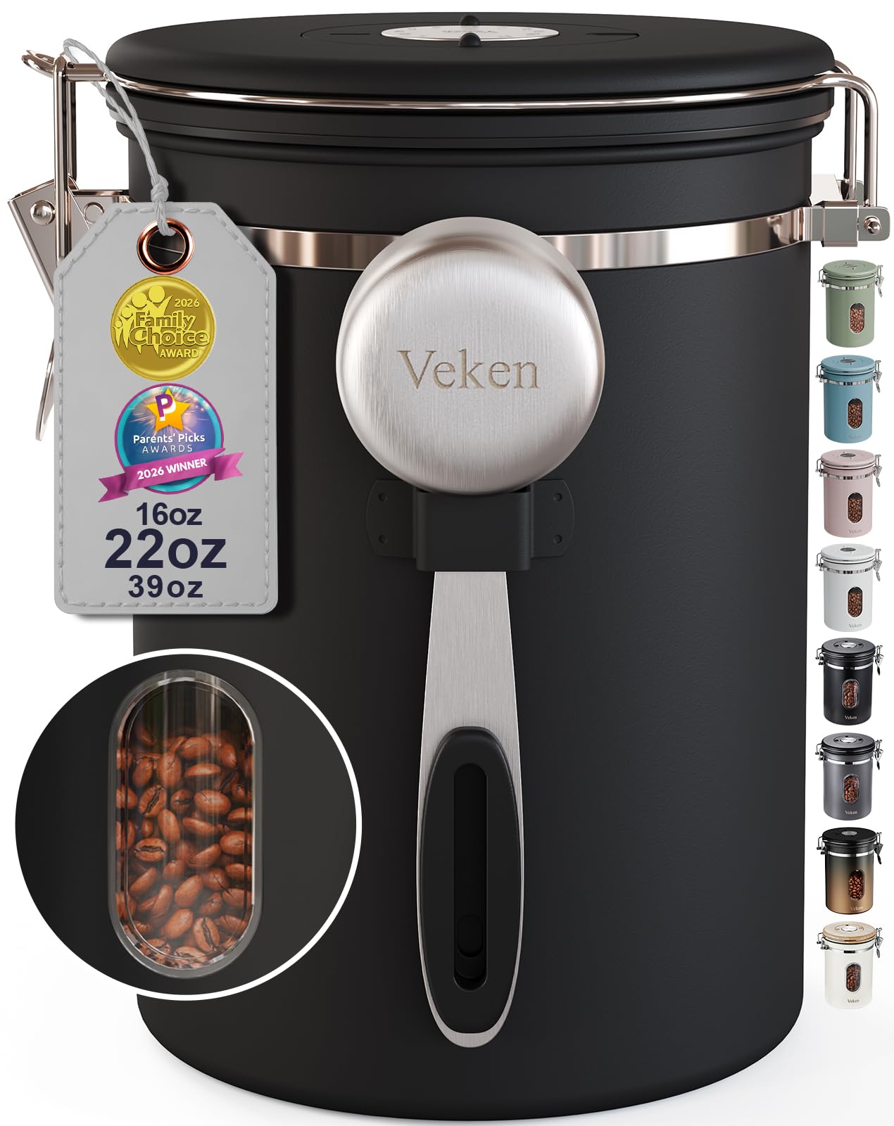 Veken Coffee Canister with Window