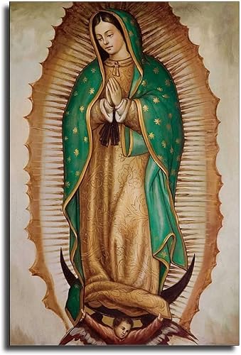 Póster artístico en lienzo de The Basilica of Our Lady of Guadalupe y arte de pared, moderno póster de decoración familiar para dormitorio, 16 x 24