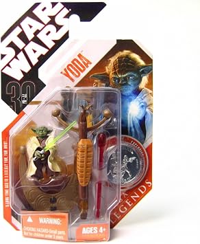 Star Wars YODA w/ Lightsaber Action Figure 30th Legends w/ Coin